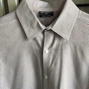 Van Heusen Flex Mens Dress Shirt Size small 14 1/2 32/33 purple white slim fit